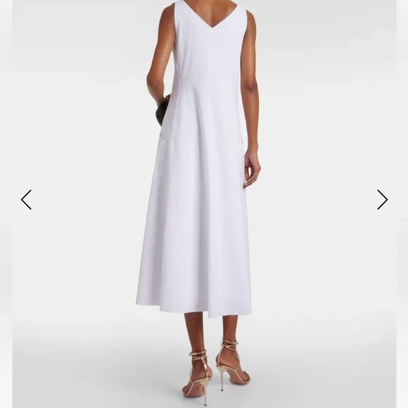 VINCE Linen Blend A-line Dress White Midi Size Small - Picture 3 of 10